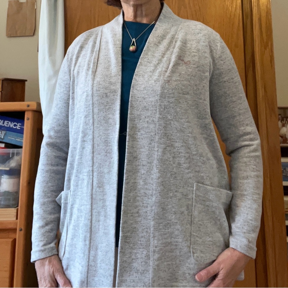 a.n.a Light Gray Women's Open Front Cardigan